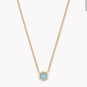Kendra Scott Aquamarine Davis 18k Vermeil Pendant Necklace in Gold